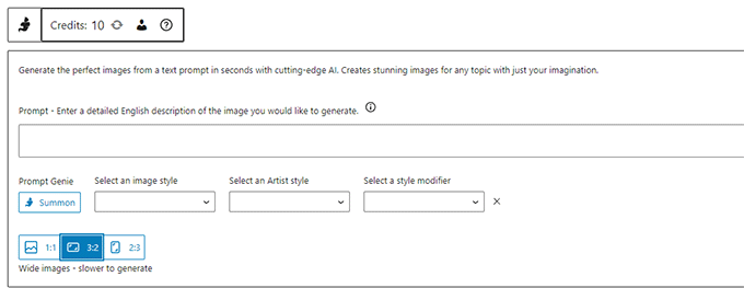Invite d'images