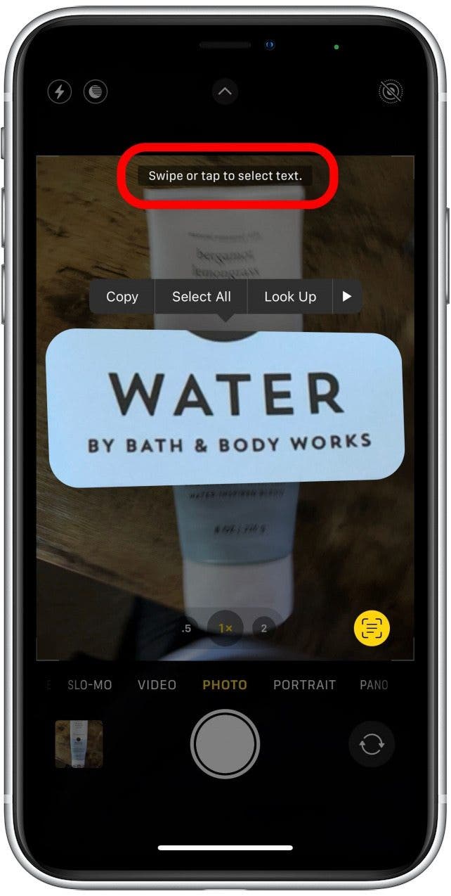 Comment utiliser la caméra de texte en direct de l'iPhone