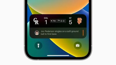 iOS 16 Activités en direct Sports MLB