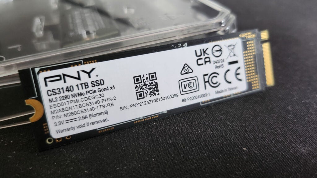 SSD PNY XLR8 CS3140 vu de côté