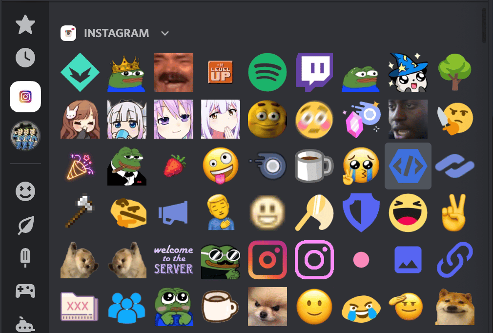 Serveur de fans Instagram avec des emojis thématiques