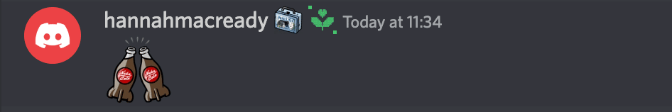 emoji nuka cola posté dans le chat du serveur discord