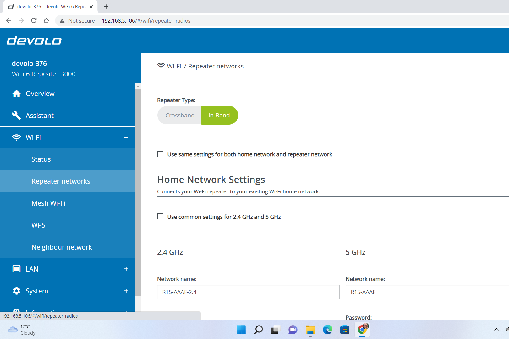 Options du répéteur Devolo WiFi 6 Repeater 3000