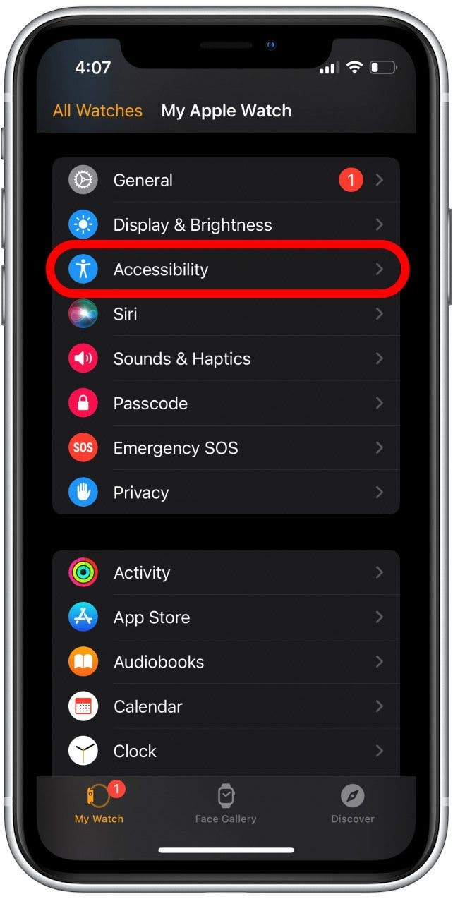 Appuyez sur Accessibilité.