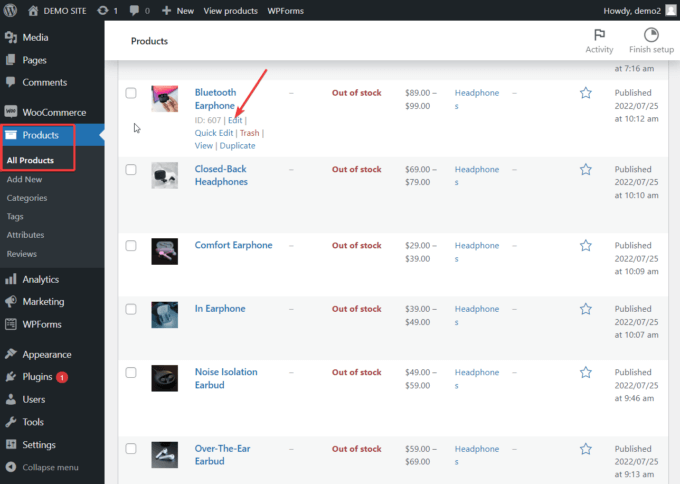 Modifier les produits dans l'interface WooCommerce