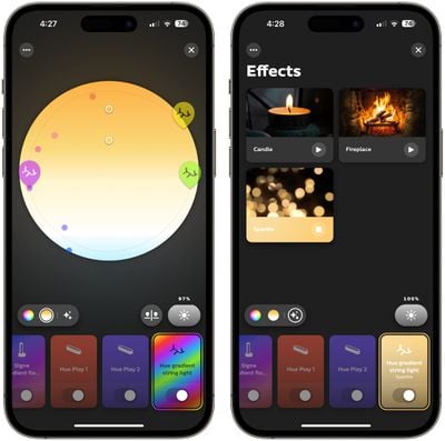 effets d'application de teinte