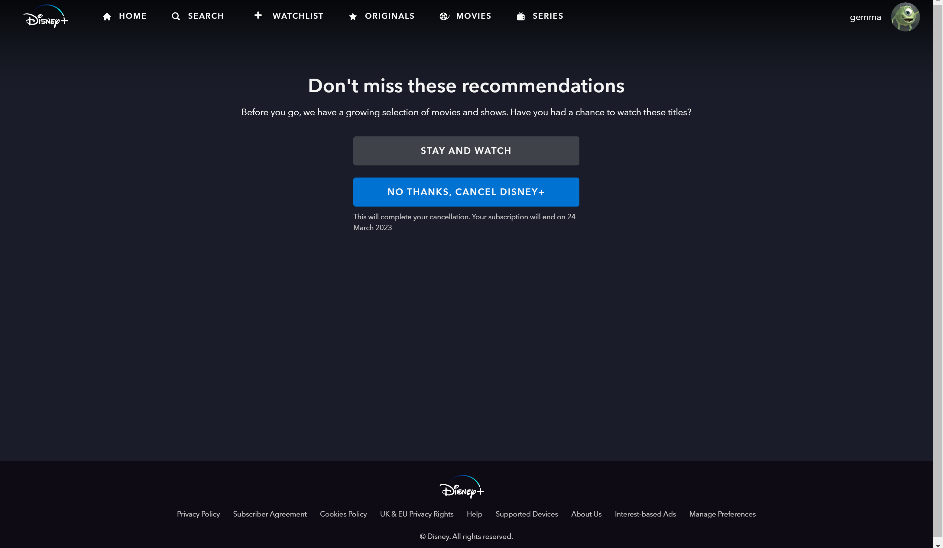 1670010030 128 Comment annuler Disney Plus