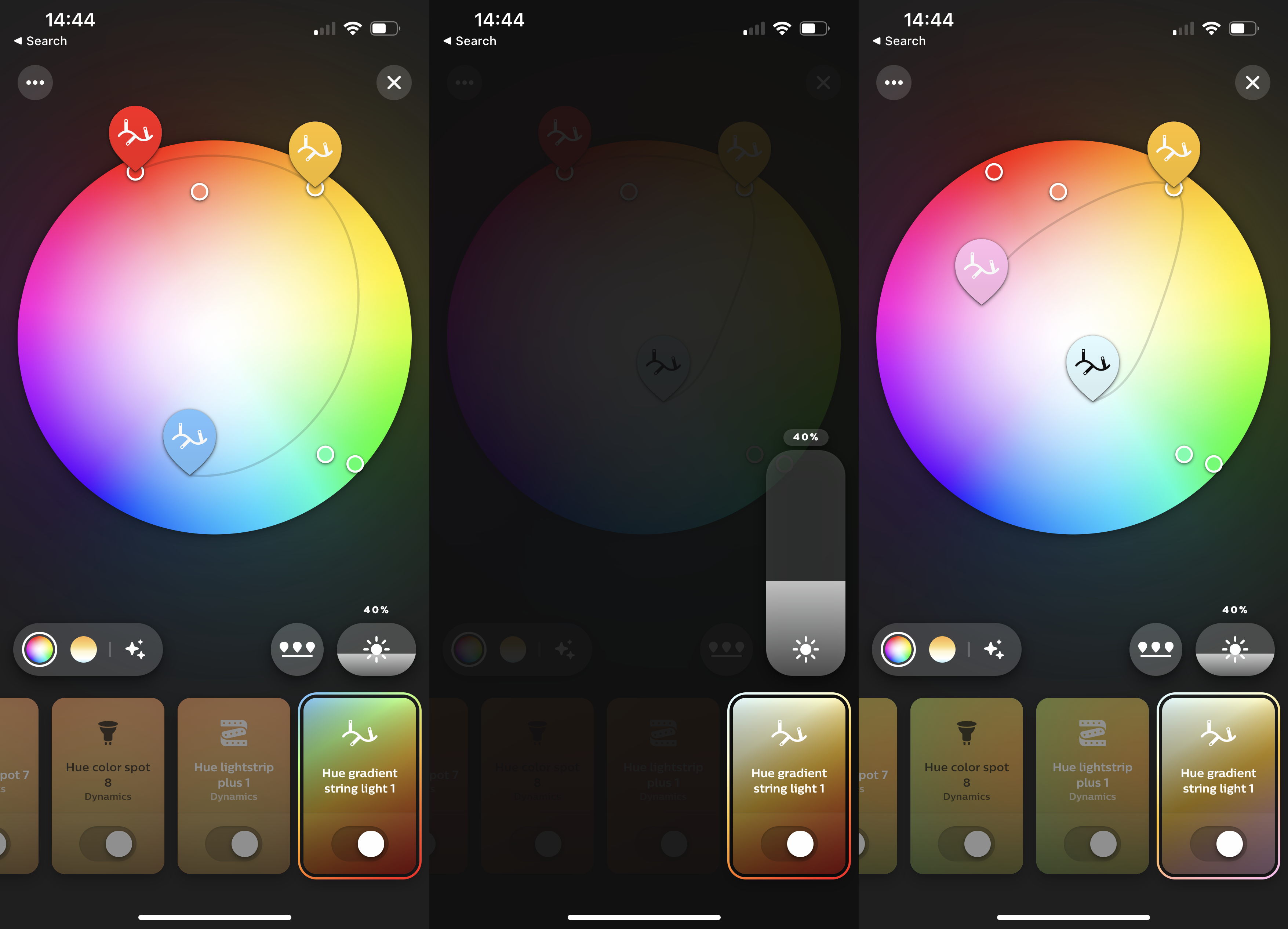 Commande individuelle des guirlandes lumineuses Philips Hue Festavia