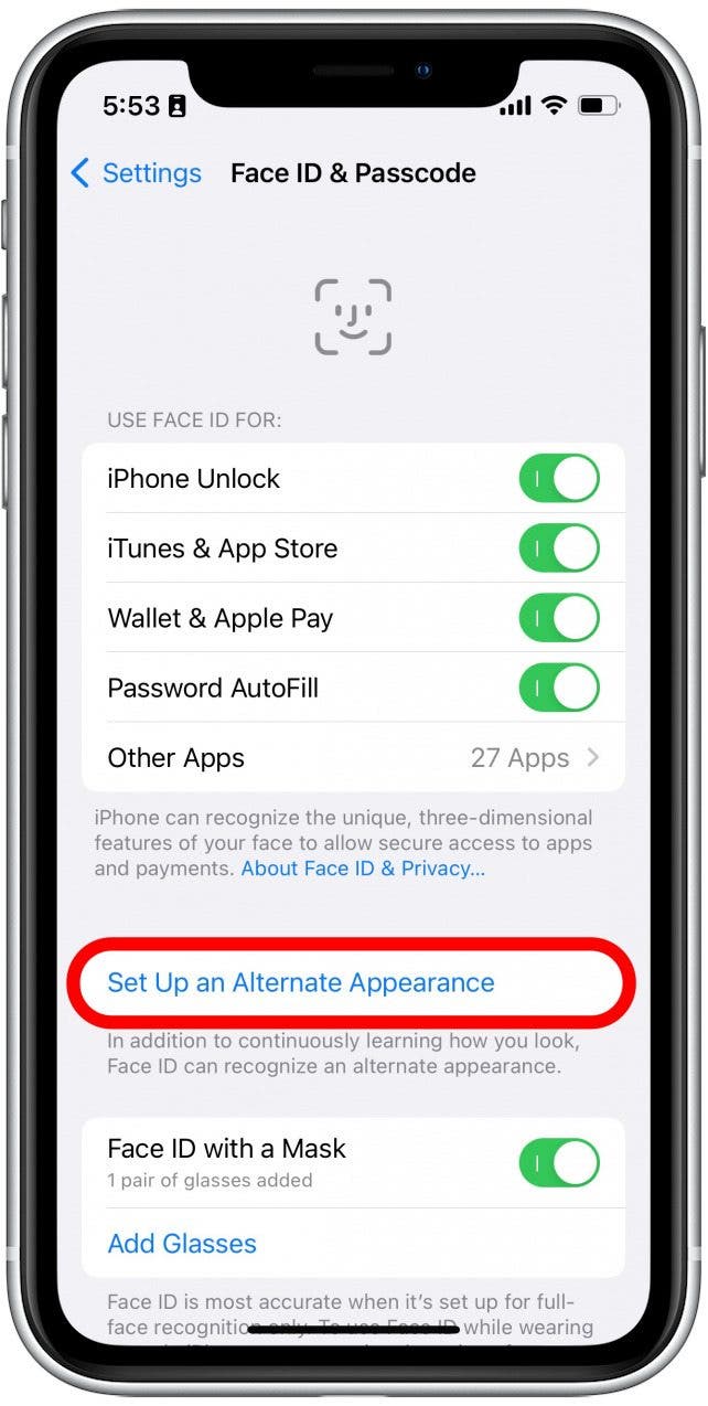 Appuyez sur Configurer une autre apparence.