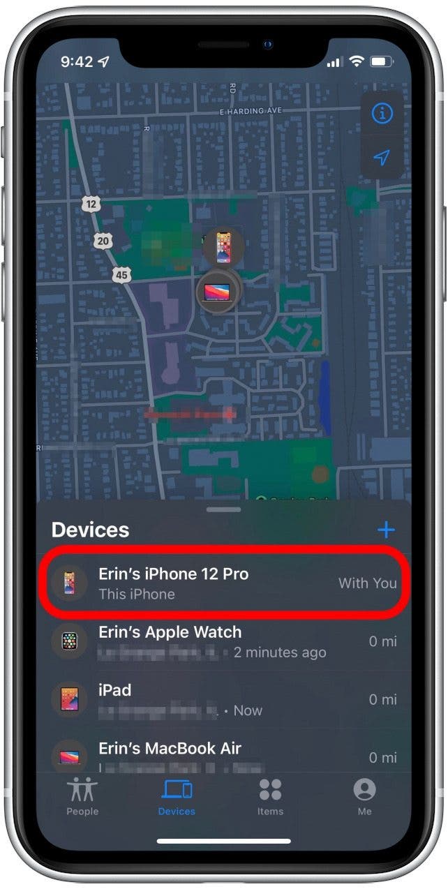 Notifications de recherche de mon iPhone laissé pour compte