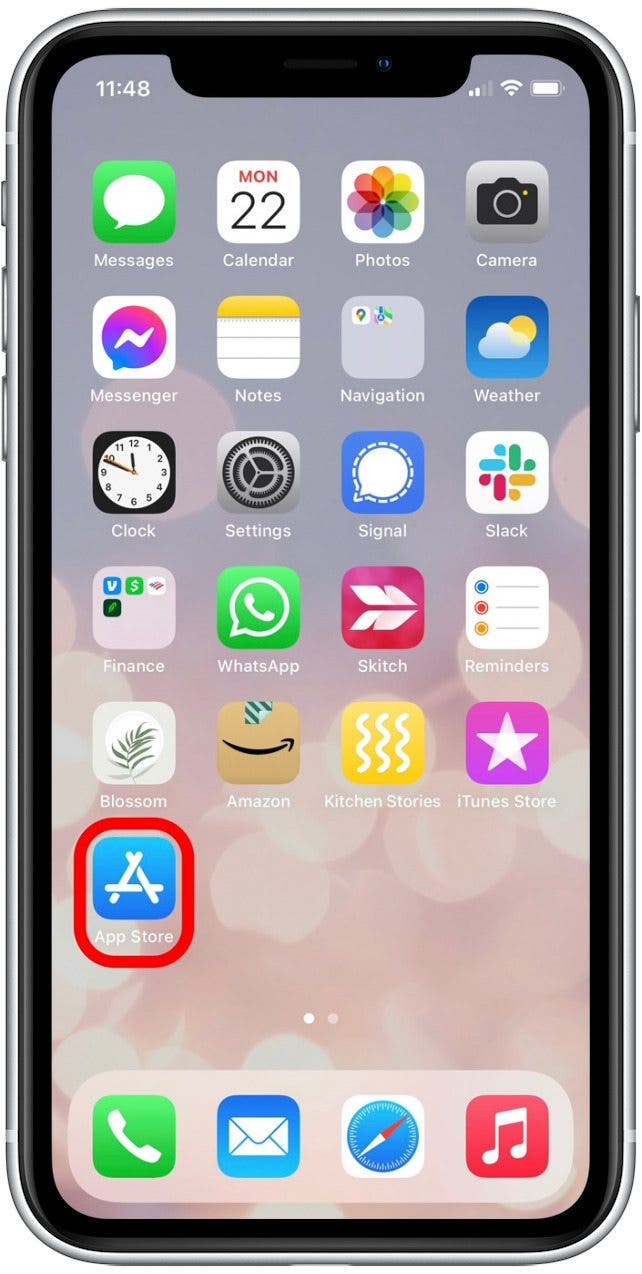 Appuyez sur App Store pour vérifier le solde de votre carte-cadeau iTunes.