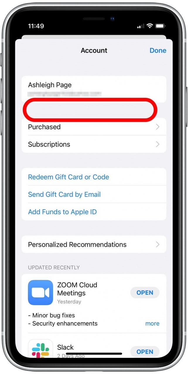 Vous verrez le solde de votre carte-cadeau iTunes sous votre identifiant Apple.