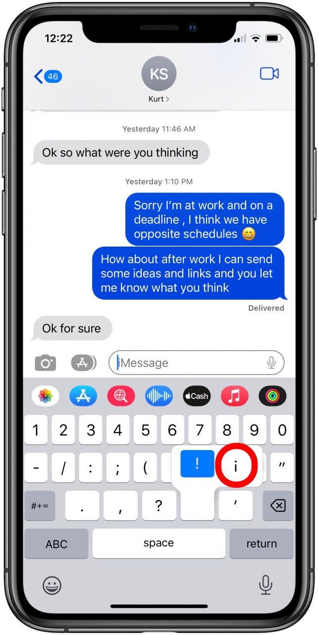appuyez sur le point d'exclamation à l'envers