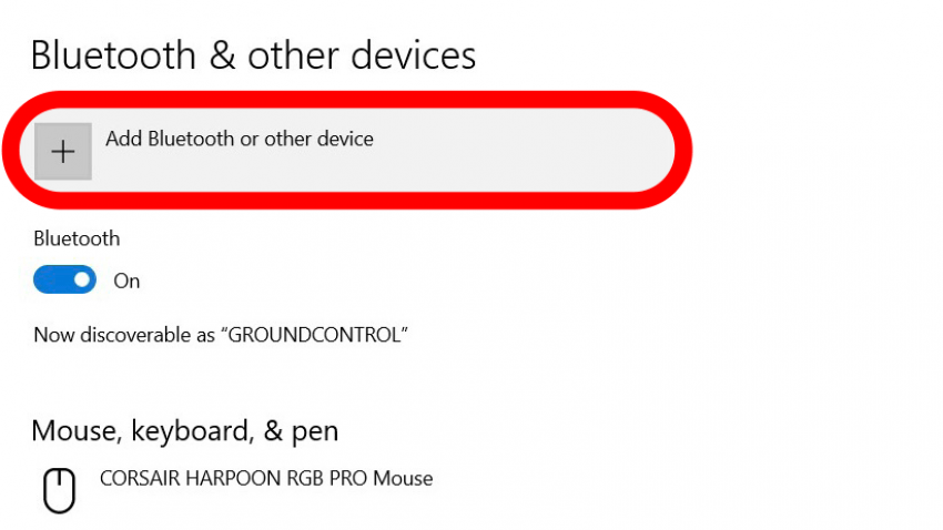Cliquez sur Ajouter Bluetooth ou un autre appareil.