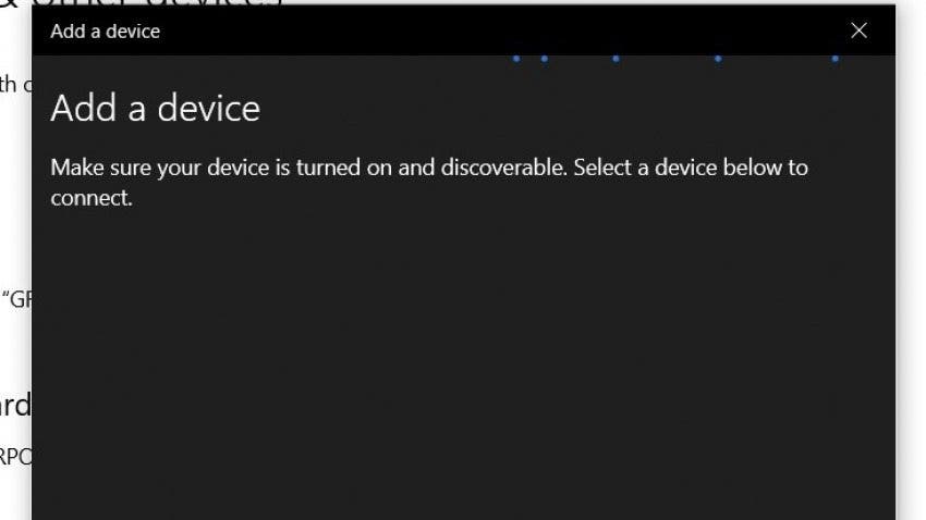 Votre ordinateur commencera à rechercher les appareils Bluetooth à proximité.