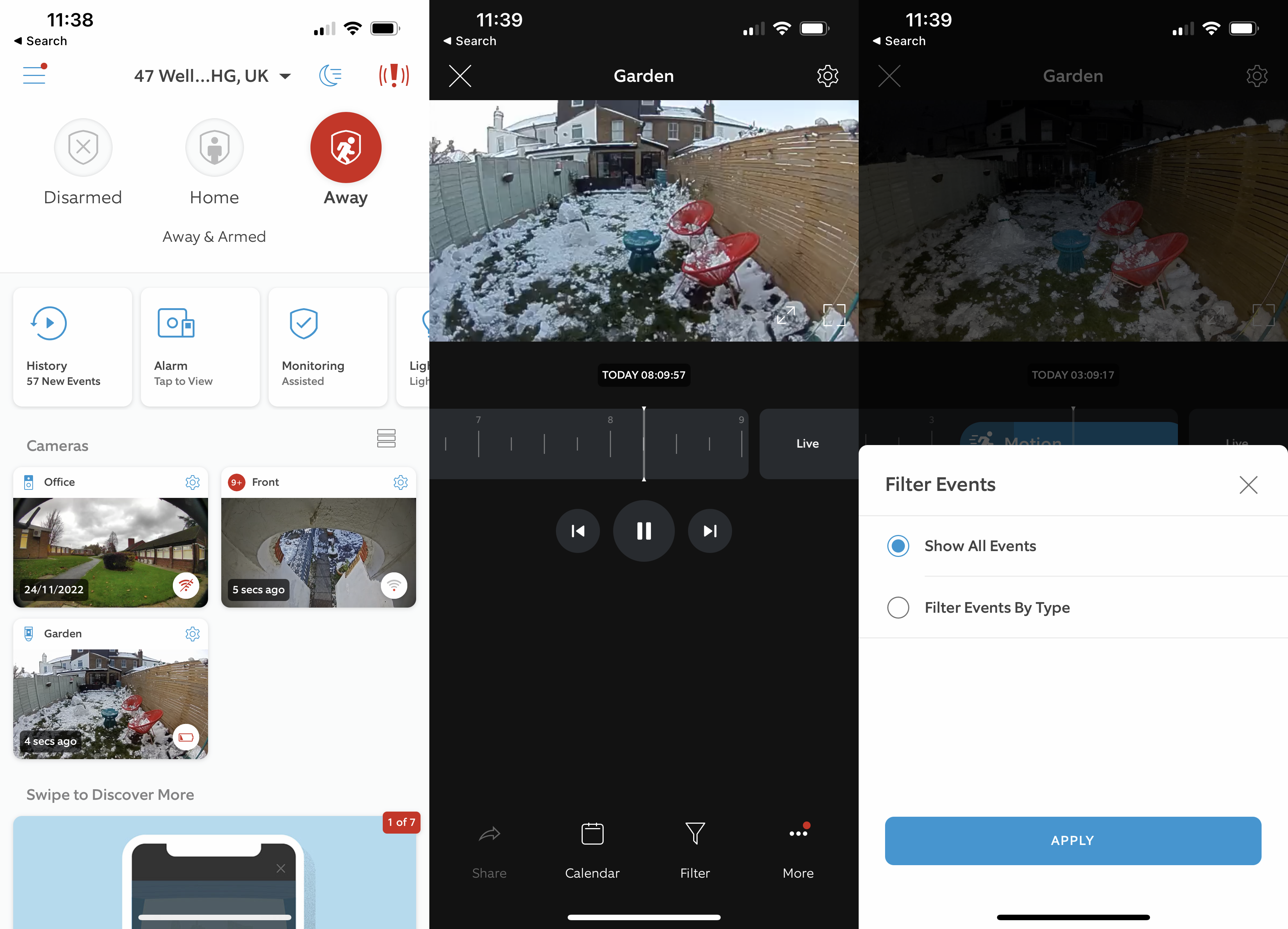 Les enregistrements de la Ring Spotlight Cam Pro dans l'application
