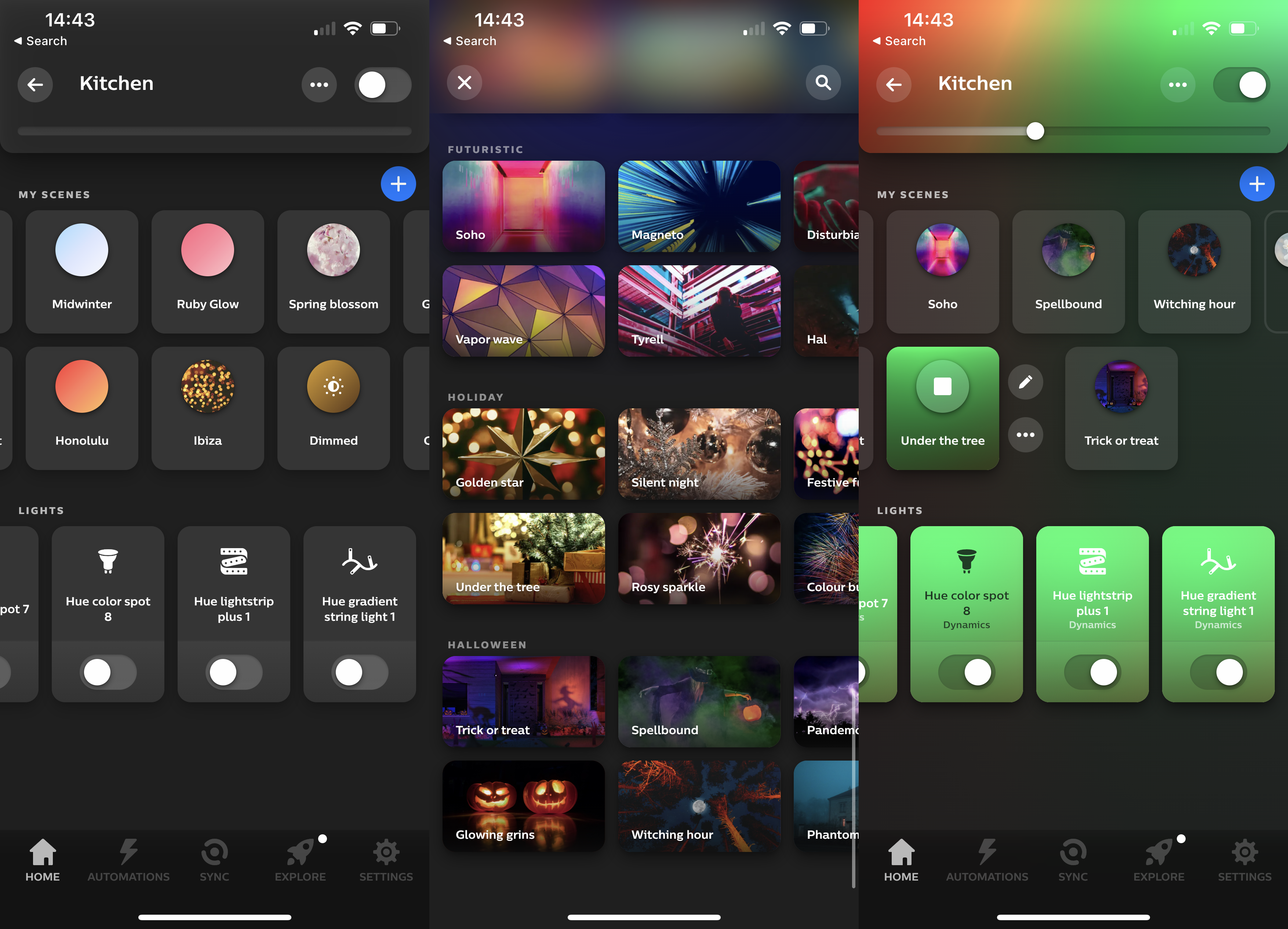 Les scènes des guirlandes lumineuses Philips Hue Festavia