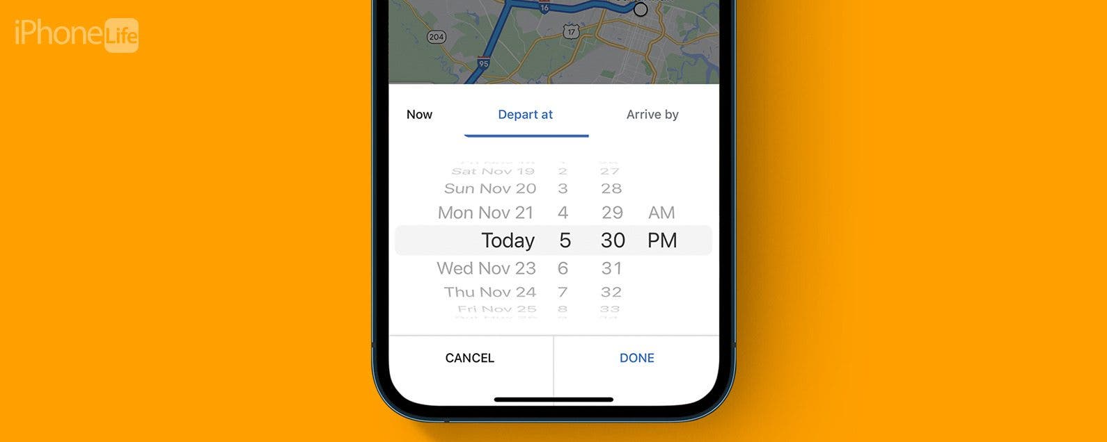 Planificateur de voyage Google Maps definir les heures de depart