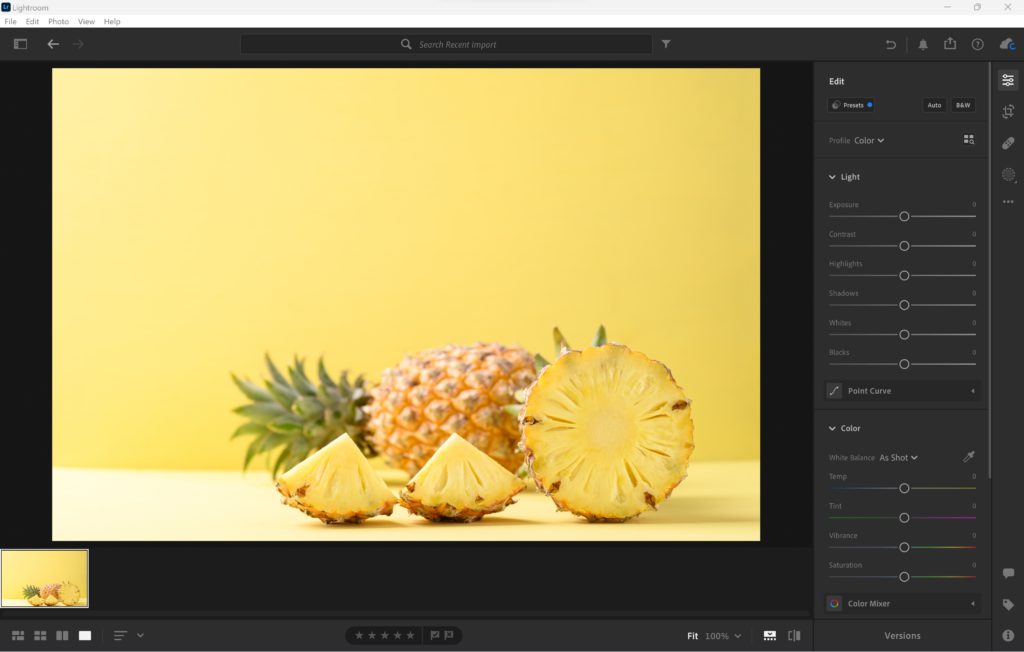 Interface Lightroom