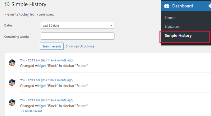 Le widget change de vue Le widget change de vue