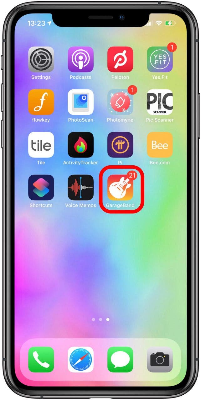 Ouvrez l'application GarageBand.