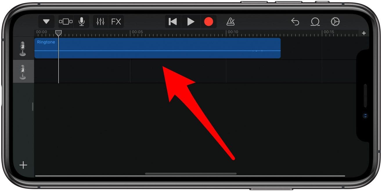 Faites glisser le mémo vocal dans la fenêtre principale de Garageband.