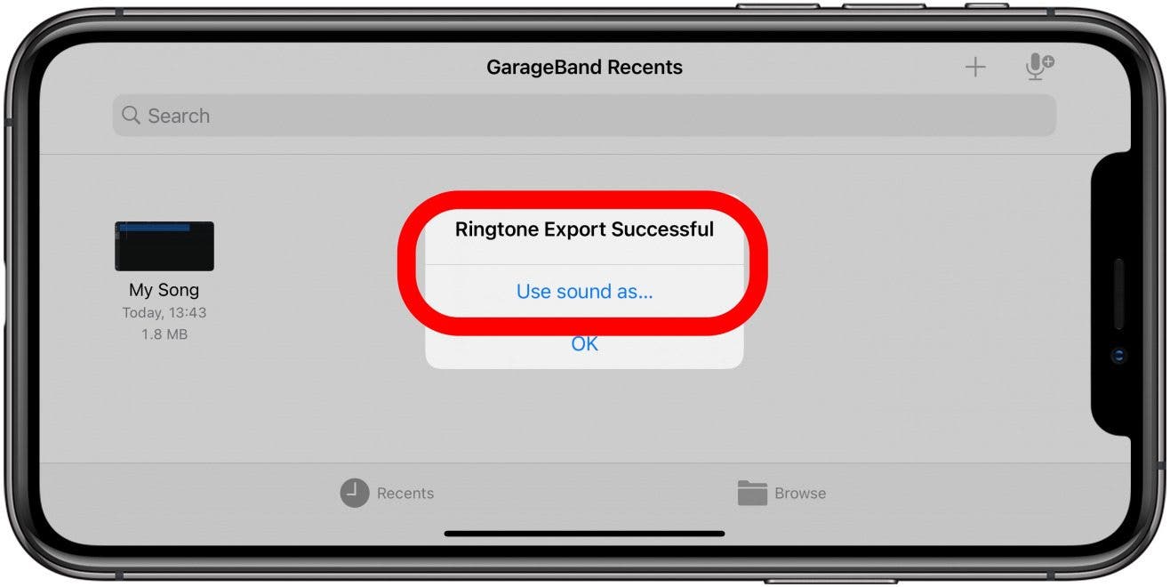 Appuyez sur Utiliser le son comme….