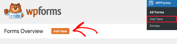 Ajouter un nouveau formulaire Ajouter un nouveau formulaire WPForms