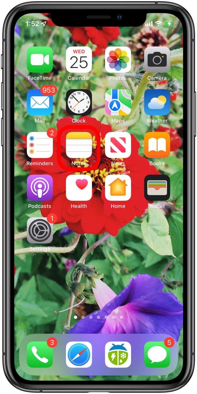 application de notes de pomme