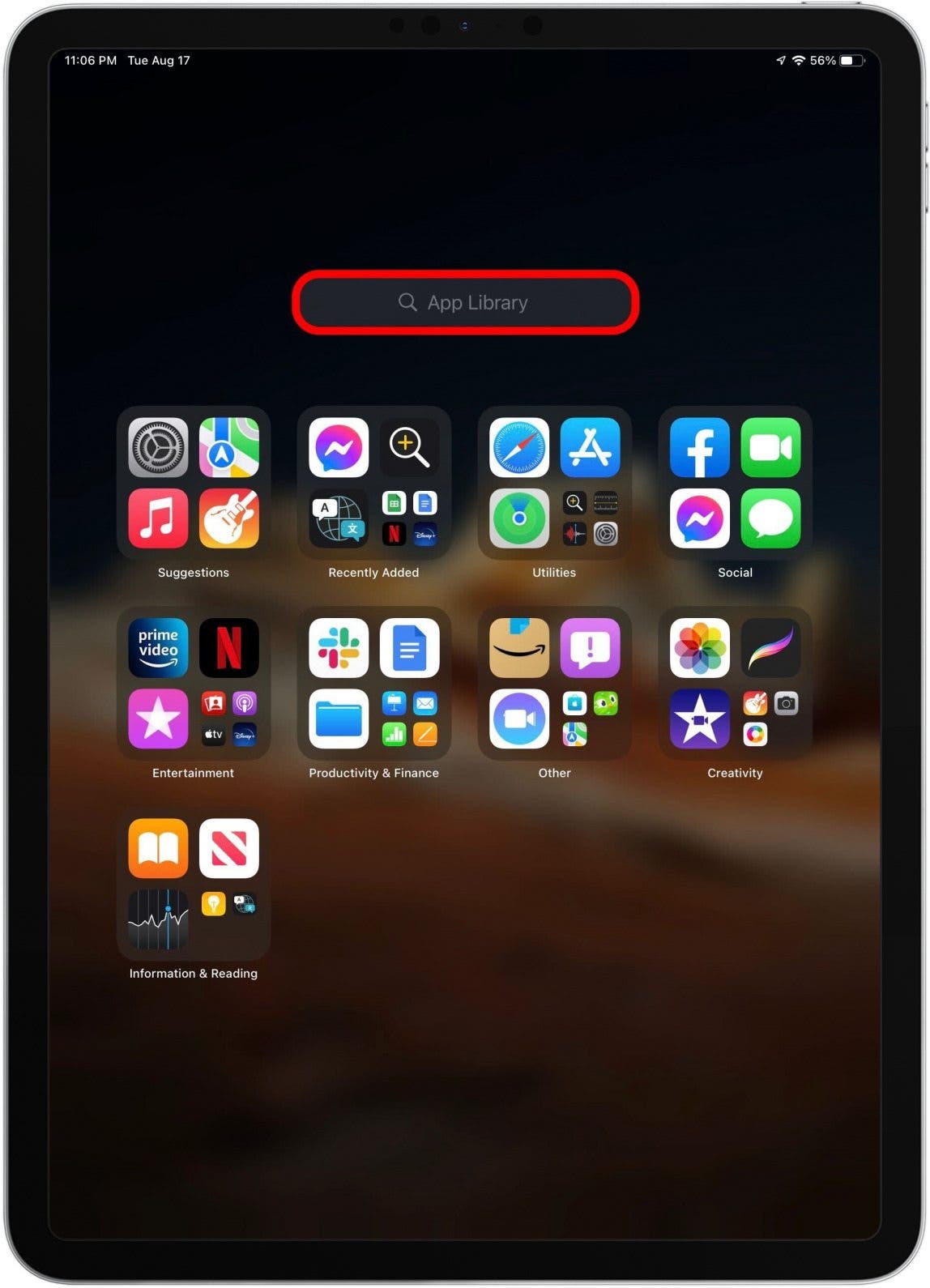 Rechercher dans la bibliothèque d'applications iPad