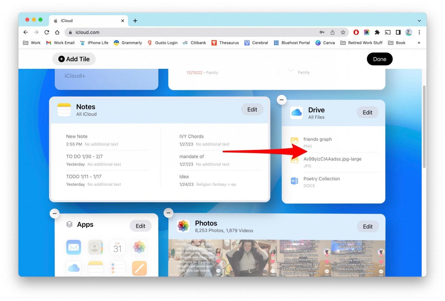 Cliquez et faites glisser une application ou un widget pour réorganiser l'ordre.