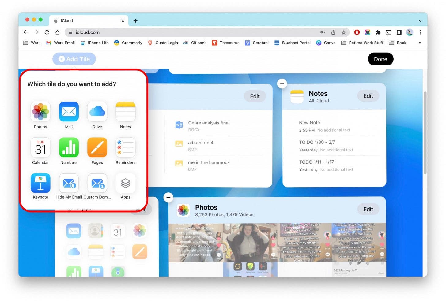 Vous pouvez sélectionner parmi les applications disponibles à ajouter à votre page d'accueil.