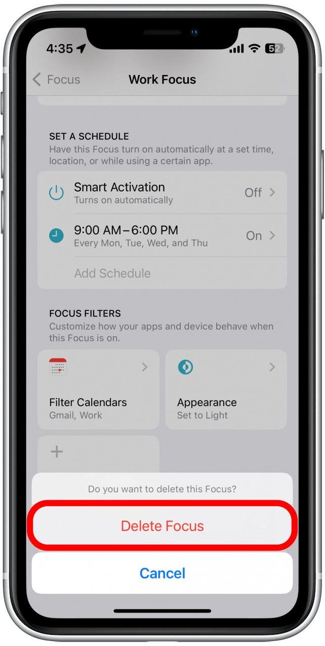 Appuyez à nouveau sur Supprimer le focus pour confirmer.