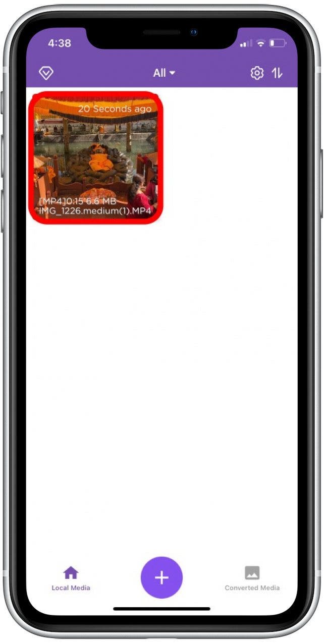 Appuyez pour sélectionner le fichier vidéo pour transformer la vidéo en audio.