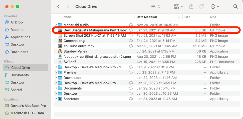 Dans votre application Finder, recherchez le fichier vidéo dont vous souhaitez extraire l'audio.