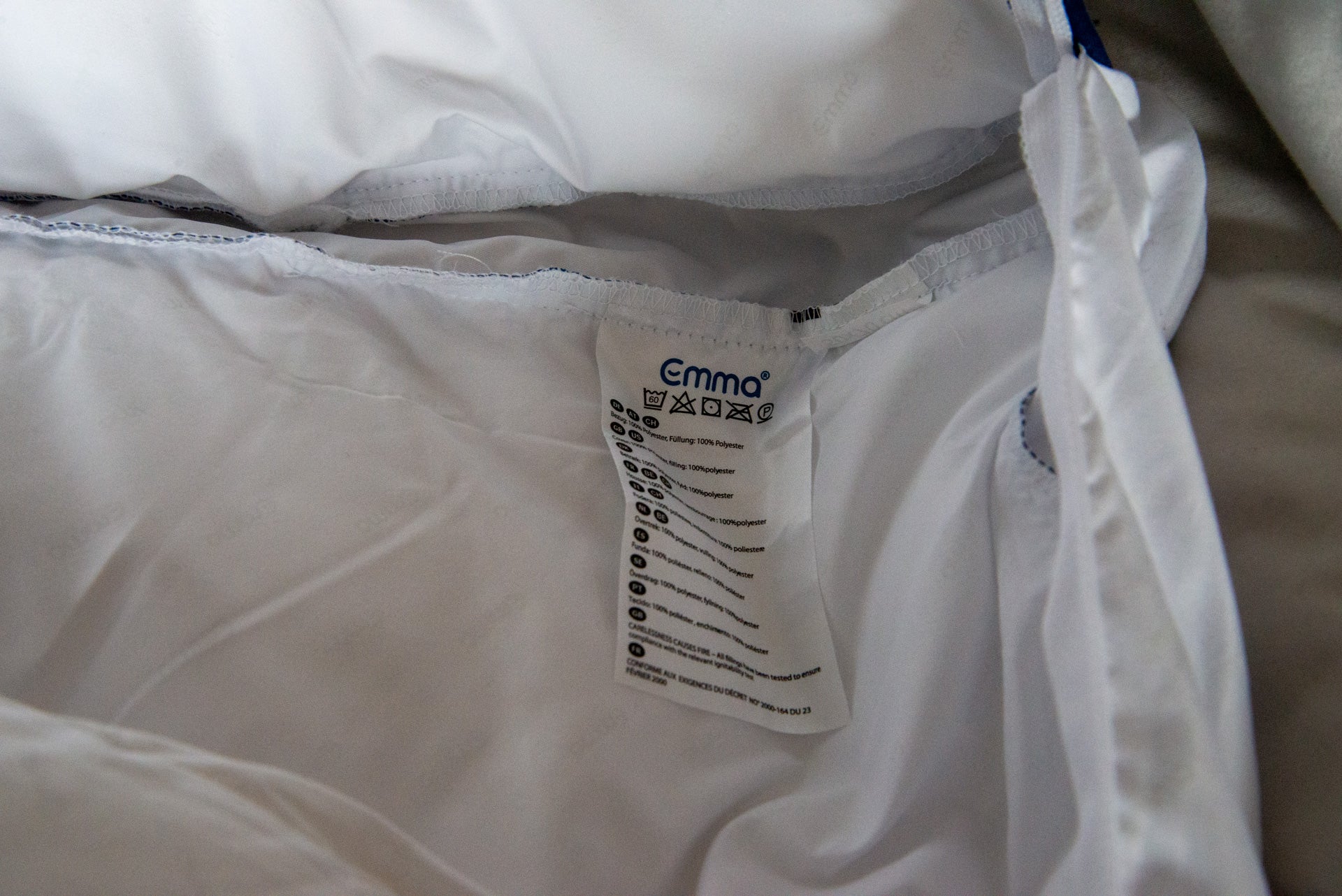 Instructions de lavage de l'oreiller Emma Premium en microfibre