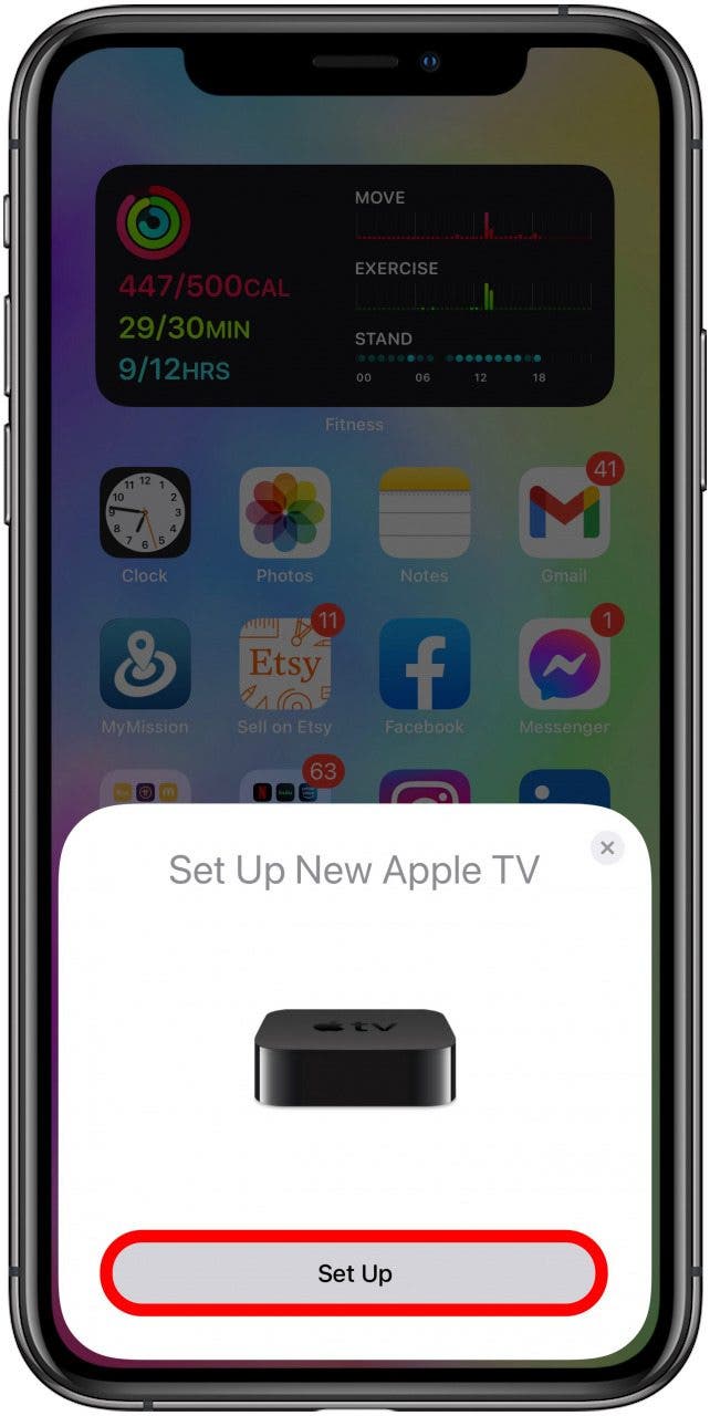 Sur votre iPhone, appuyez sur Configurer.
