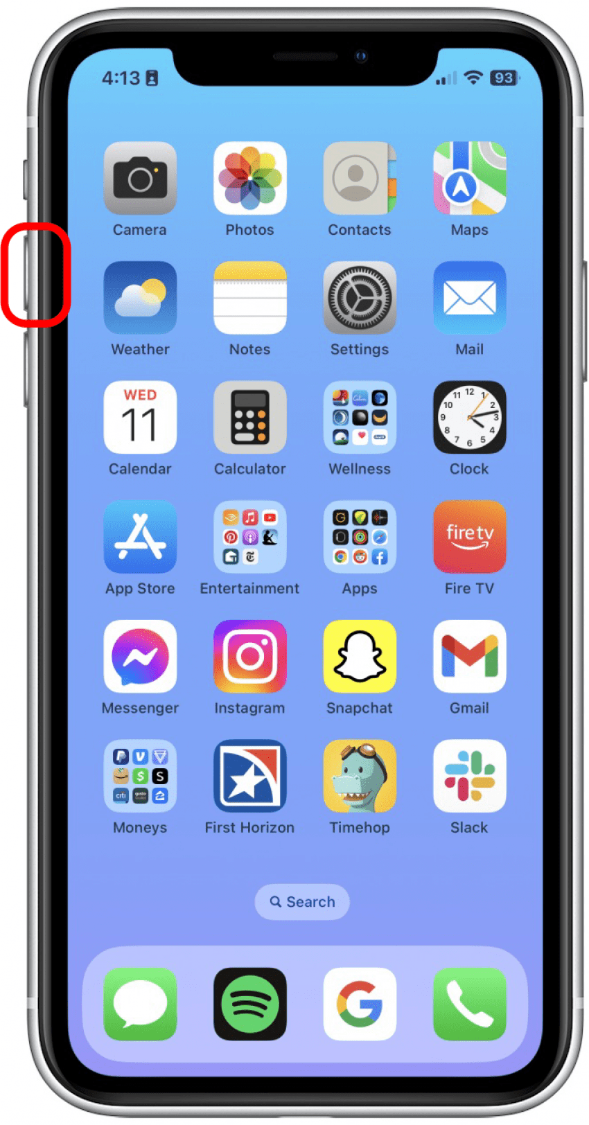 Appuyez et relâchez le bouton d'augmentation du volume.
