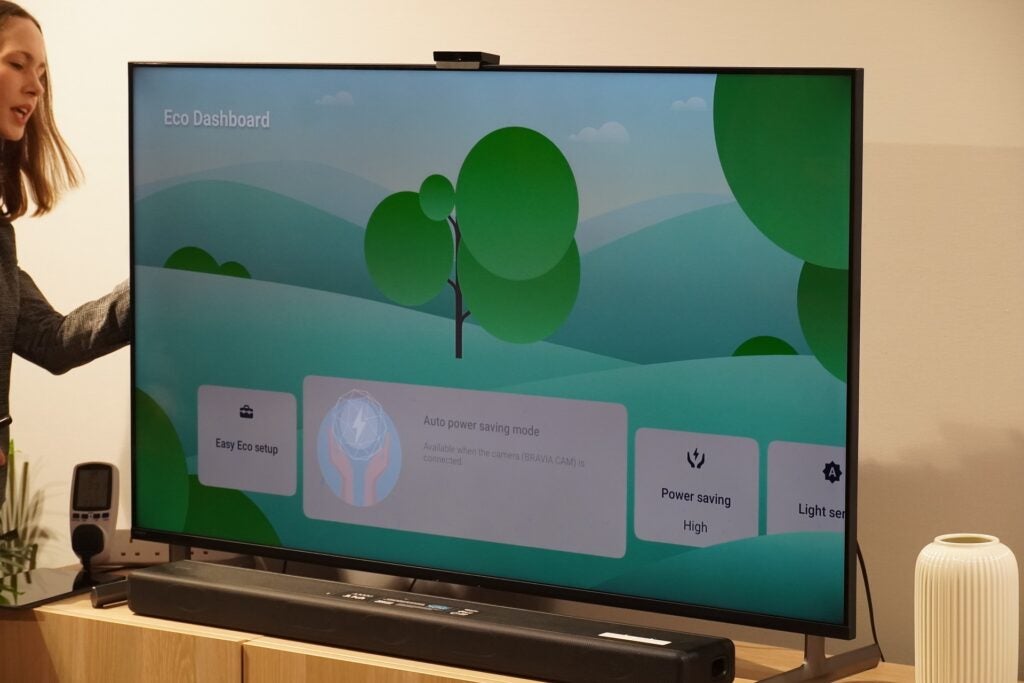 Tableau de bord éco du téléviseur Sony