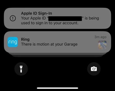 avertissement de connexion à l'identifiant apple