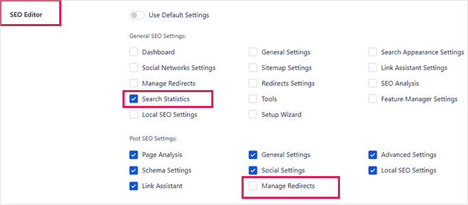 L'éditeur SEO a modifié les paramètres L'éditeur SEO a modifié les paramètres