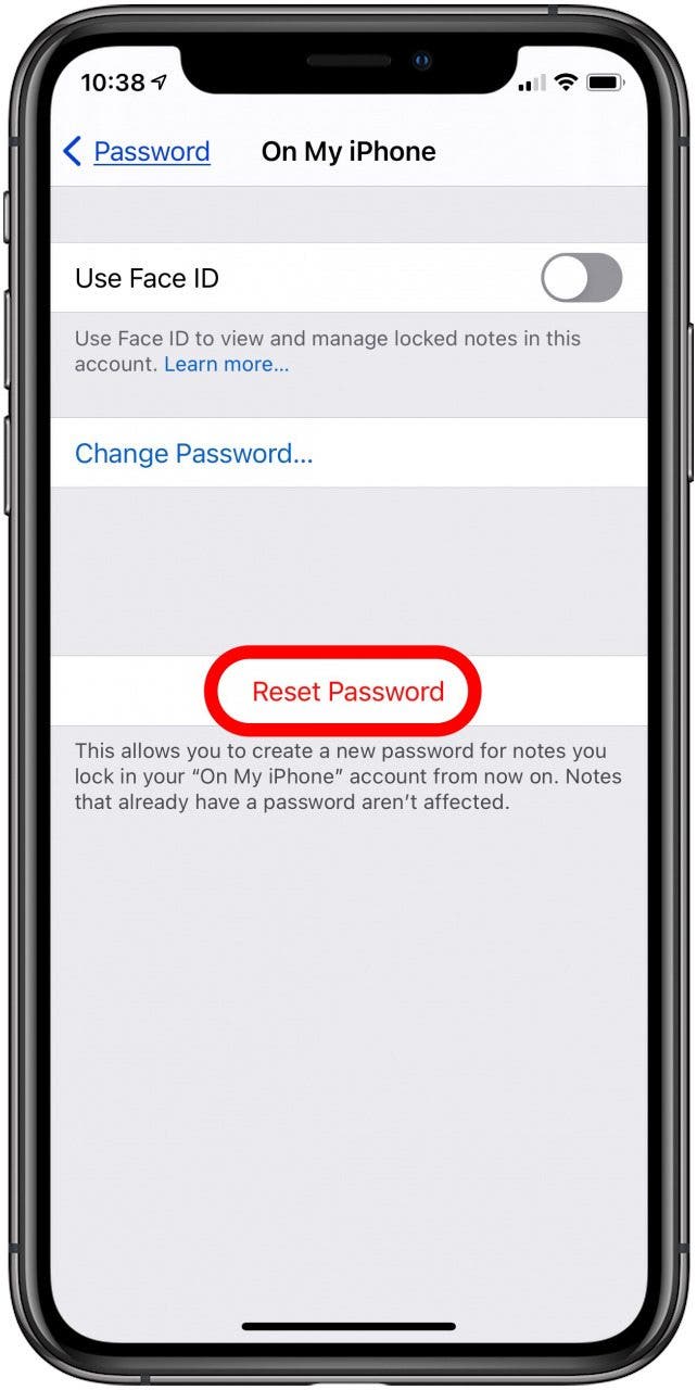 appuyez sur réinitialiser le mot de passe