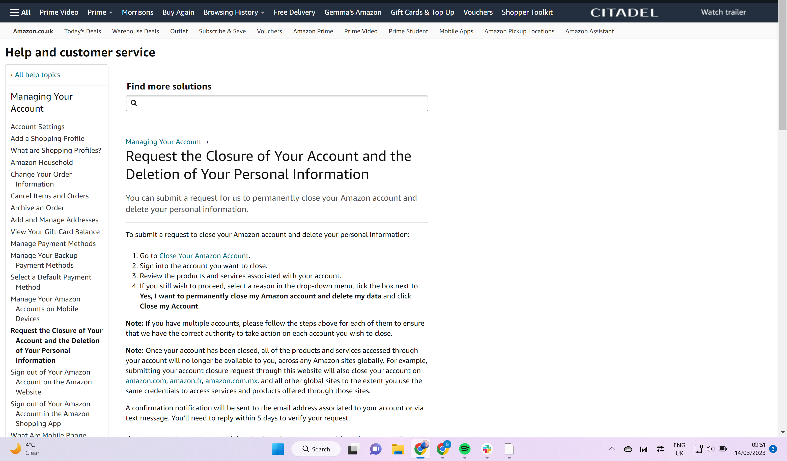 Comment supprimer un compte Amazon