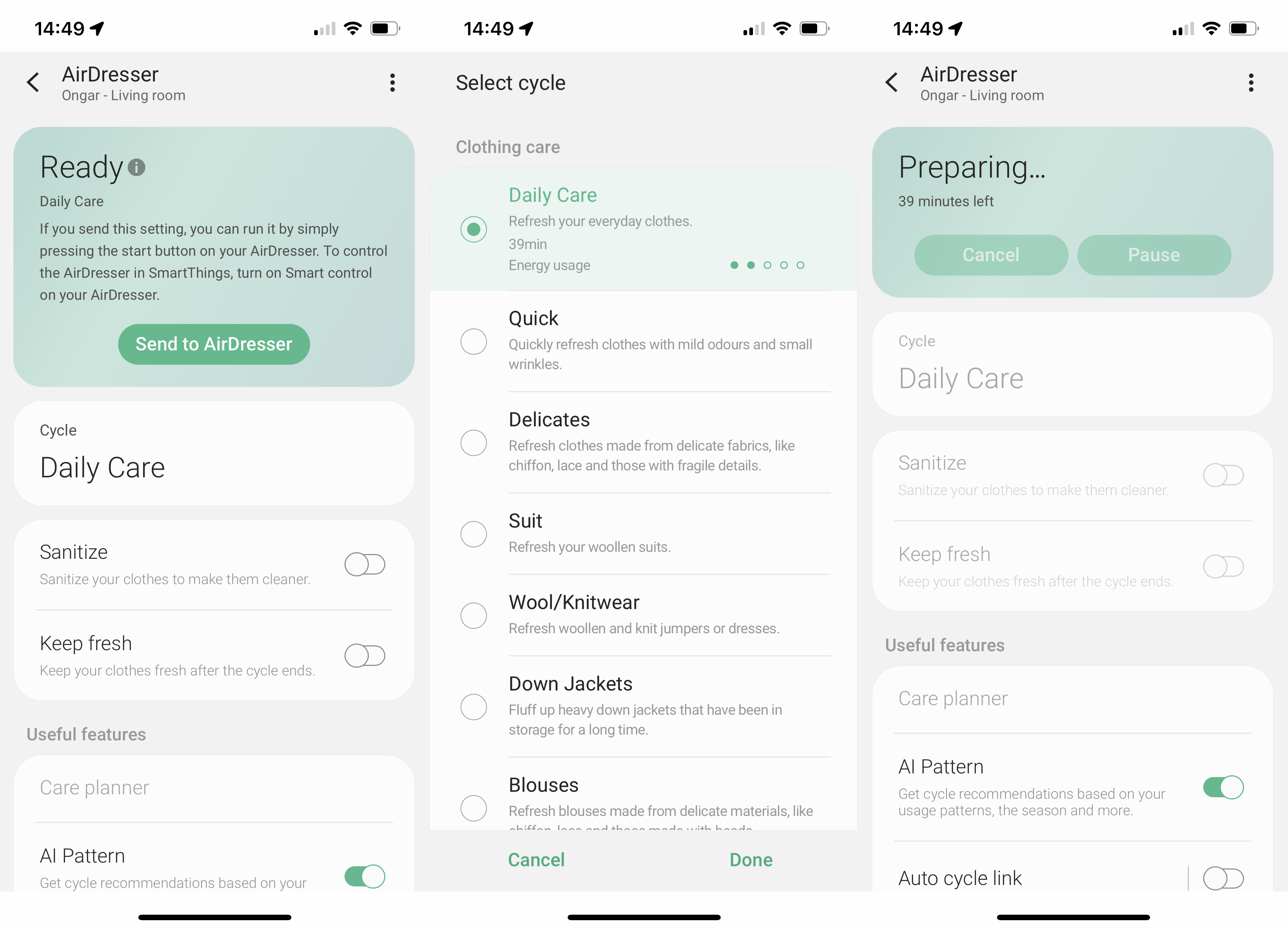 Application Samsung AirDresser sur mesure