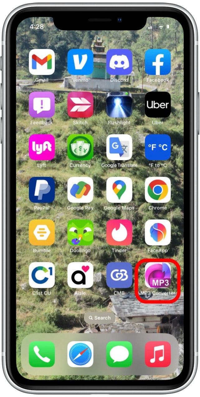 Sur l'écran d'accueil, appuyez sur pour ouvrir l'application MP3 Converter.