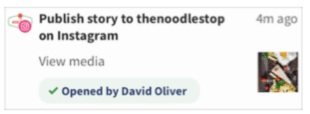 publier une notification d'histoire