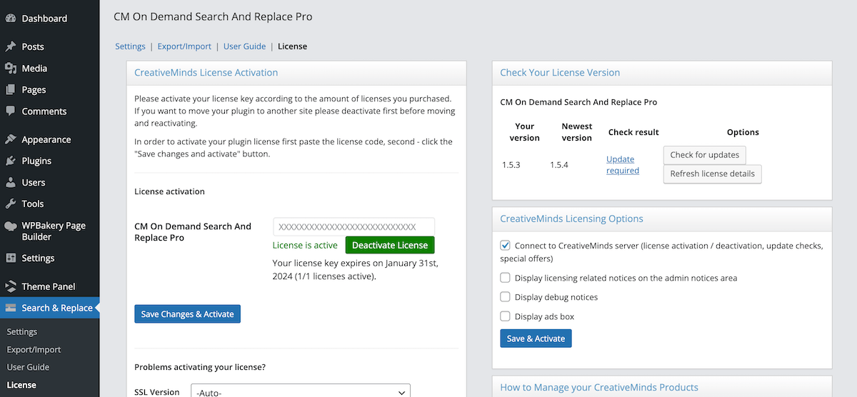 Installation de CM Search and Replace Pro