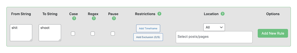 CM Rechercher et remplacer : filtre de blasphème