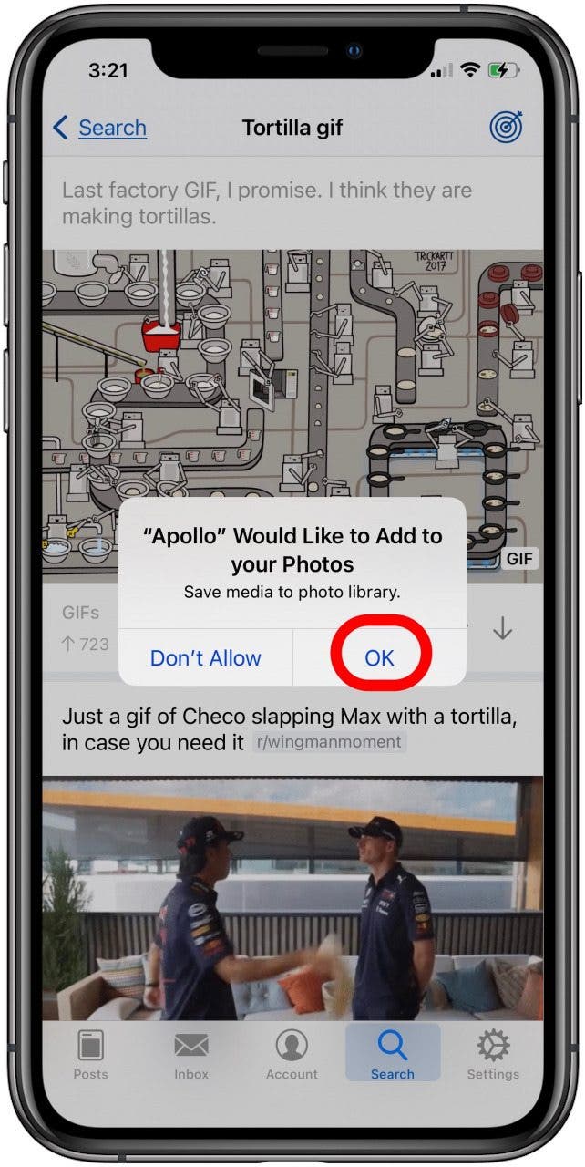 appuyez sur ok pour autoriser apollo à ajouter un gif à l'application photos appuyez sur ok pour autoriser apollo à ajouter un gif à l'application photos