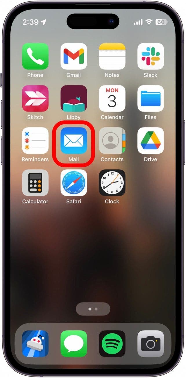 L'application My Mail n'affiche plus le nombre d'e-mails non lus sur mon écran d'accueil.